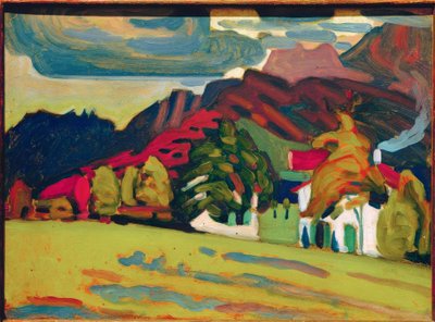 Huizengroep voor Bergen door Wassily Kandinsky